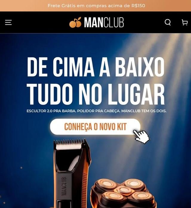 Loja virtual da ManClub, cuidados masculinos premium